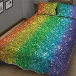 Rainbow Glitter Print (NOT Real Glitter) Quilt Bed Set