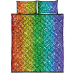 Rainbow Glitter Print (NOT Real Glitter) Quilt Bed Set