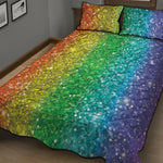 Rainbow Glitter Print (NOT Real Glitter) Quilt Bed Set