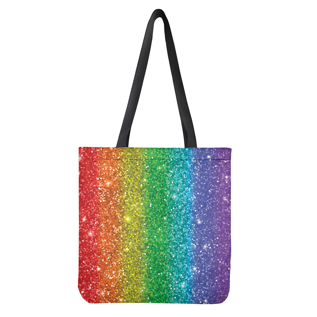 Rainbow Glitter Print (NOT Real Glitter) Tote Bag