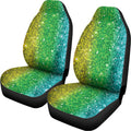Rainbow (NOT Real) Glitter Print Universal Fit Car Seat Covers
