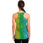 Rainbow Glitter Print (NOT Real Glitter) Women's Racerback Tank Top