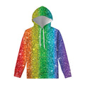 Rainbow (NOT Real) Glitter Print Pullover Hoodie