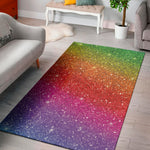 Rainbow Glitter Texture Print Area Rug