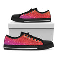 Rainbow (NOT Real) Glitter Artwork Print Black Low Top Sneakers