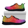 Rainbow Glitter Texture Print Black Sneakers