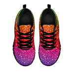 Rainbow Glitter Texture Print Black Sneakers