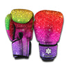 Rainbow Glitter Texture Print Boxing Gloves