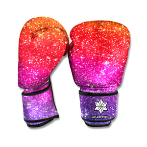 Rainbow Glitter Texture Print Boxing Gloves