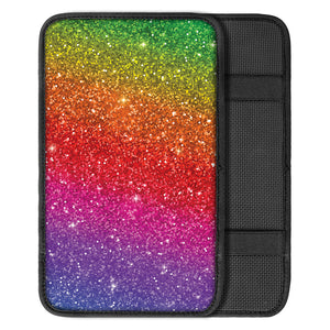 Rainbow Glitter Texture Print Car Center Console Cover