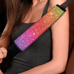 Rainbow Glitter Texture Print Car Seat Belt Covers