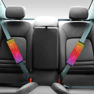 Rainbow Glitter Texture Print Car Seat Belt Covers