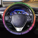 Rainbow Glitter Texture Print Car Steering Wheel Cover