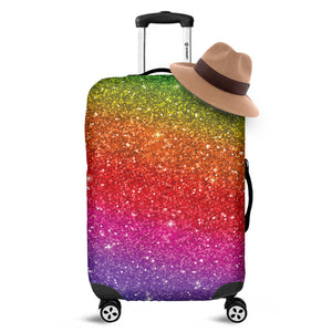 Rainbow Glitter Texture Print Luggage Cover