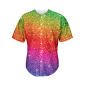 Rainbow (NOT Real) Glitter Artwork Print Men's Baseball Jersey