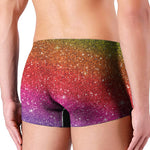 Rainbow Glitter Texture Print Men's Boxer Briefs