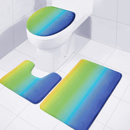 Rainbow Gradient Print 3 Piece Bath Mat Set