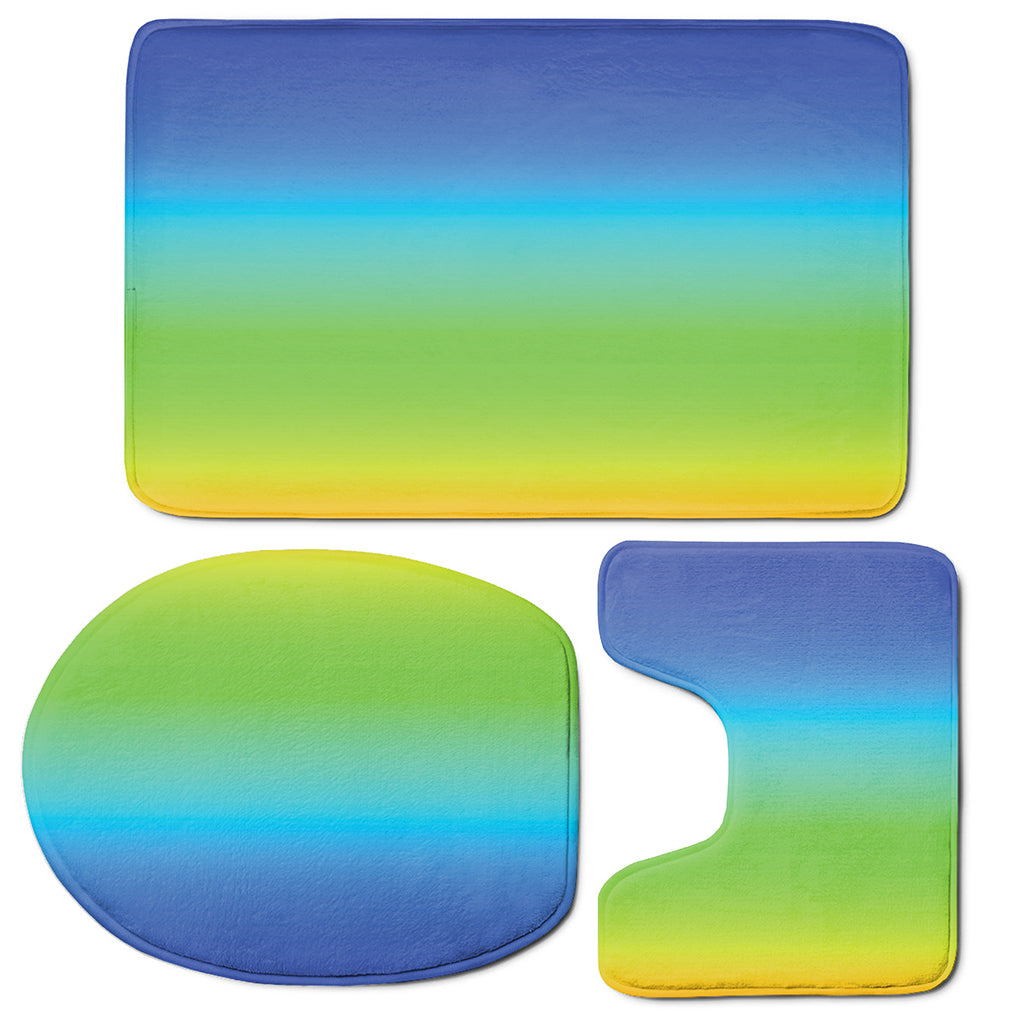 Rainbow Gradient Print 3 Piece Bath Mat Set