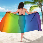 Rainbow Gradient Print Beach Sarong Wrap