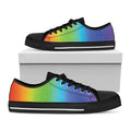 Rainbow Gradient Print Black Low Top Sneakers