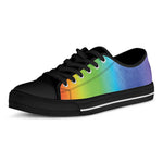 Rainbow Gradient Print Black Low Top Shoes