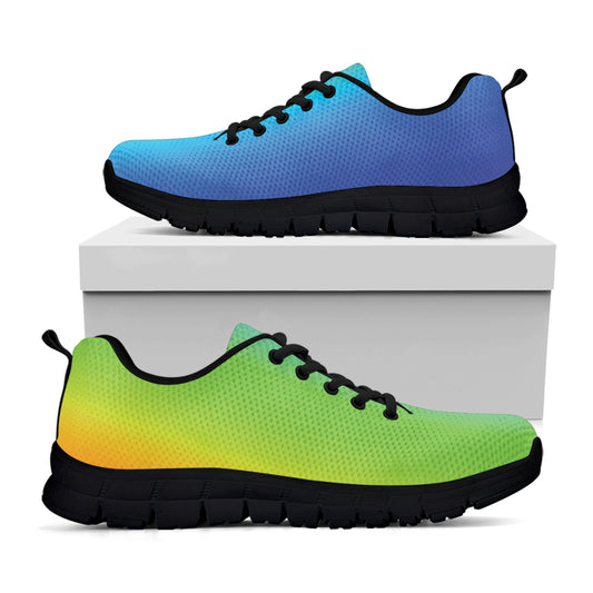 Rainbow Gradient Print Black Sneakers