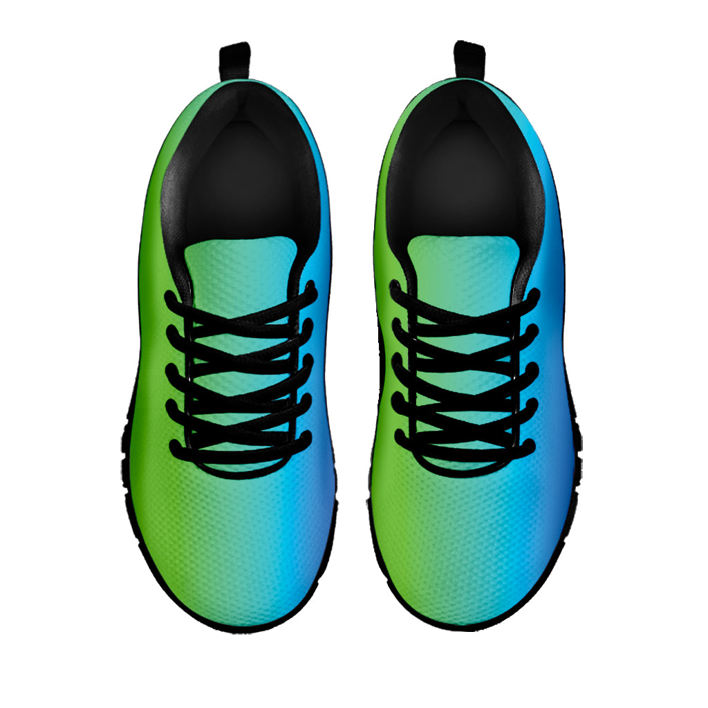 Rainbow Gradient Print Black Sneakers