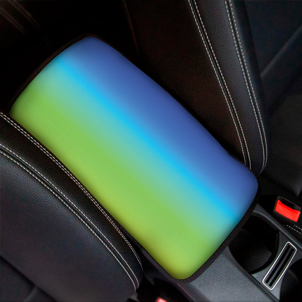 Rainbow Gradient Print Car Center Console Cover