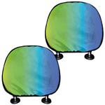 Rainbow Gradient Print Car Headrest Covers