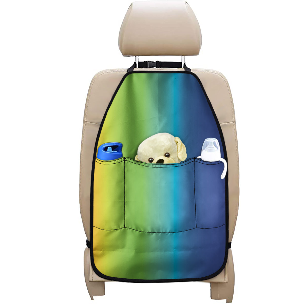 Rainbow Gradient Print Car Seat Organizers