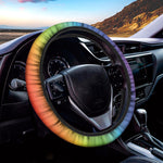 Rainbow Gradient Print Car Steering Wheel Cover