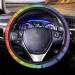 Rainbow Gradient Print Car Steering Wheel Cover