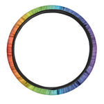 Rainbow Gradient Print Car Steering Wheel Cover