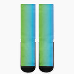 Rainbow Gradient Print Crew Socks