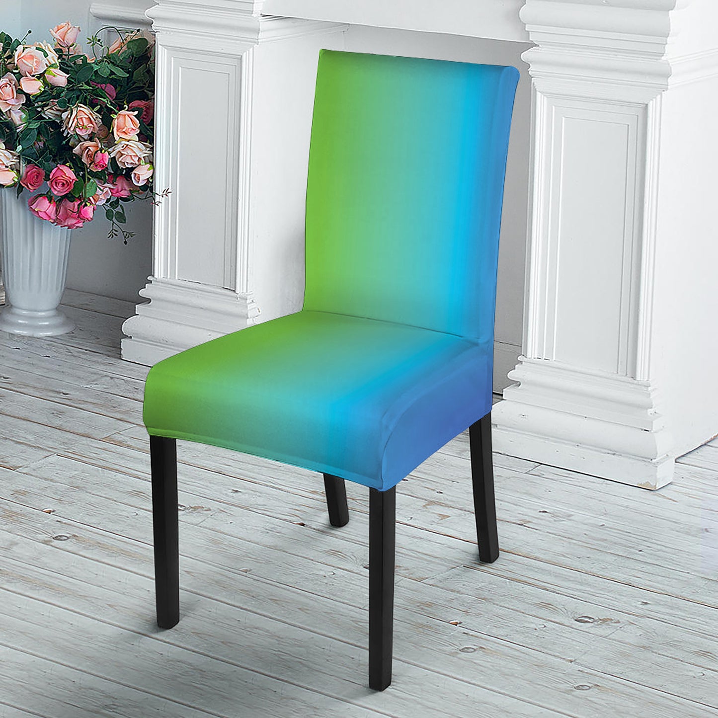 Rainbow Gradient Print Dining Chair Slipcover