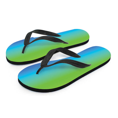 Rainbow Gradient Print Flip Flops