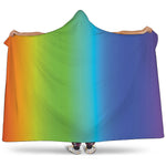 Rainbow Gradient Print Hooded Blanket