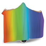 Rainbow Gradient Print Hooded Blanket