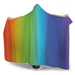 Rainbow Gradient Print Hooded Blanket