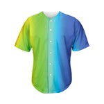 Rainbow Gradient Print Men's Baseball Jersey