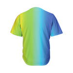 Rainbow Gradient Print Men's Baseball Jersey