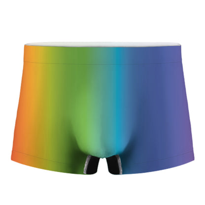 Rainbow Gradient Print Men's Boxer Briefs