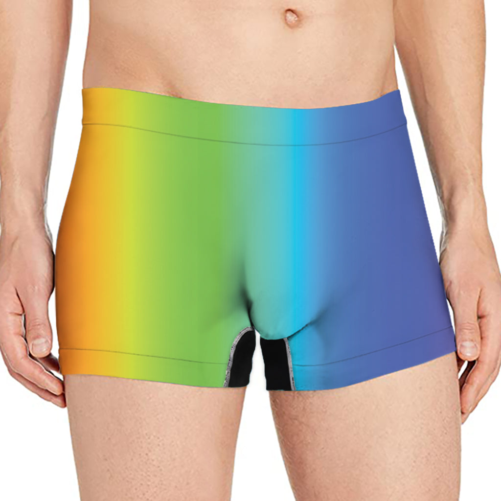 Rainbow Gradient Print Men's Boxer Briefs