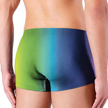 Rainbow Gradient Print Men's Boxer Briefs