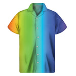 Rainbow Gradient Print Men's Short Sleeve Shirt