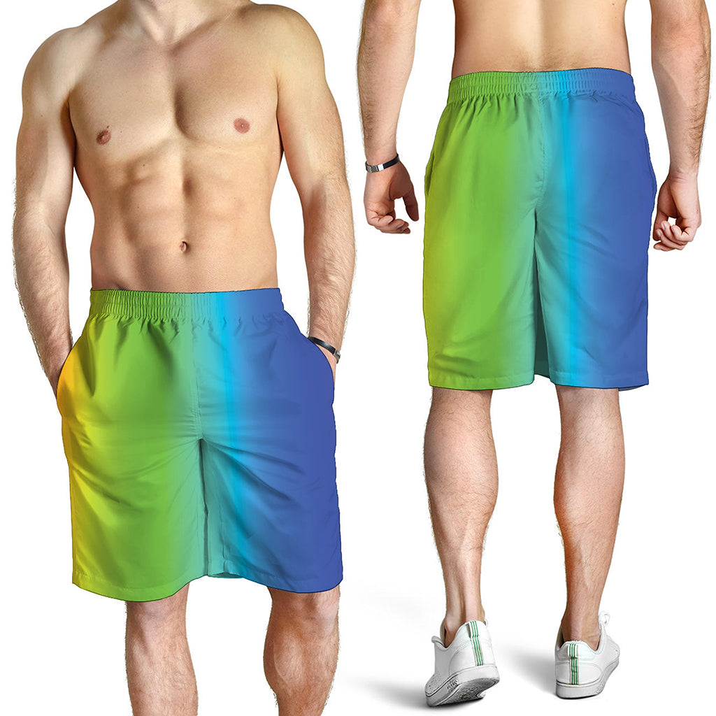 Rainbow Gradient Print Men's Shorts