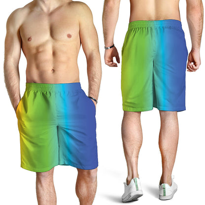 Rainbow Gradient Print Men's Shorts
