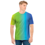 Rainbow Gradient Print Men's T-Shirt