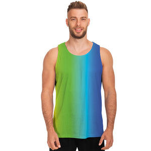 Rainbow Gradient Print Men's Tank Top