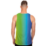 Rainbow Gradient Print Men's Tank Top